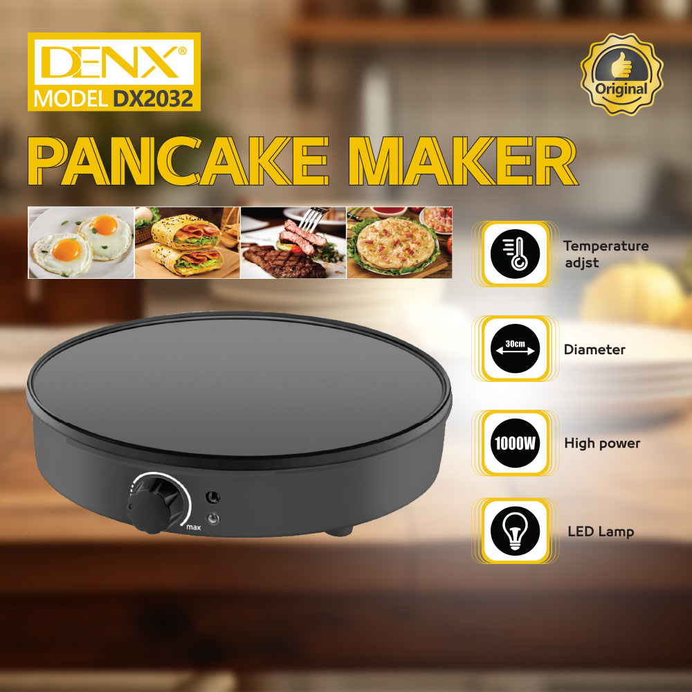 Pancake Maker 1000W - 30cm Non-Stick | 1 Year Warranty