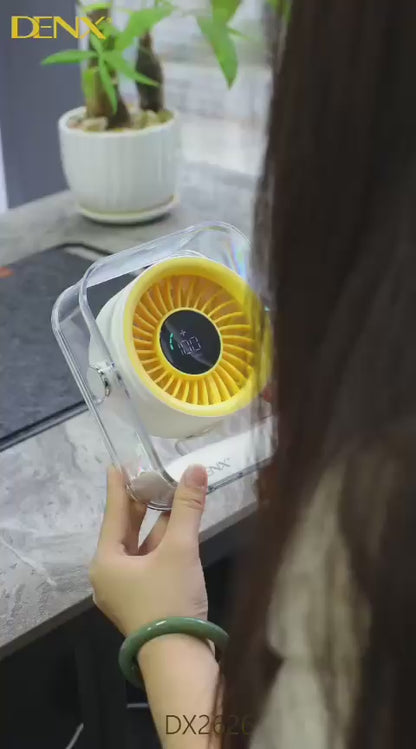 DENX Digital Display Desktop Fan - Yellow | 1 Year Warranty