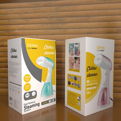 DENX Clothes Steamer - 1500W Electric Steam Brush with 300ml Water Tank Capacity | 1 Year Warranty
